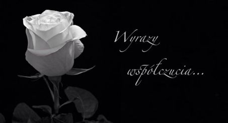 białoczarne zdjęcie biała róża i napis wyrazy współczucia.jpeg